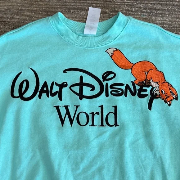 NWT Walt Disney World fox and the Hound graphic teal crewneck sweatshirt - Picture 3 of 8
